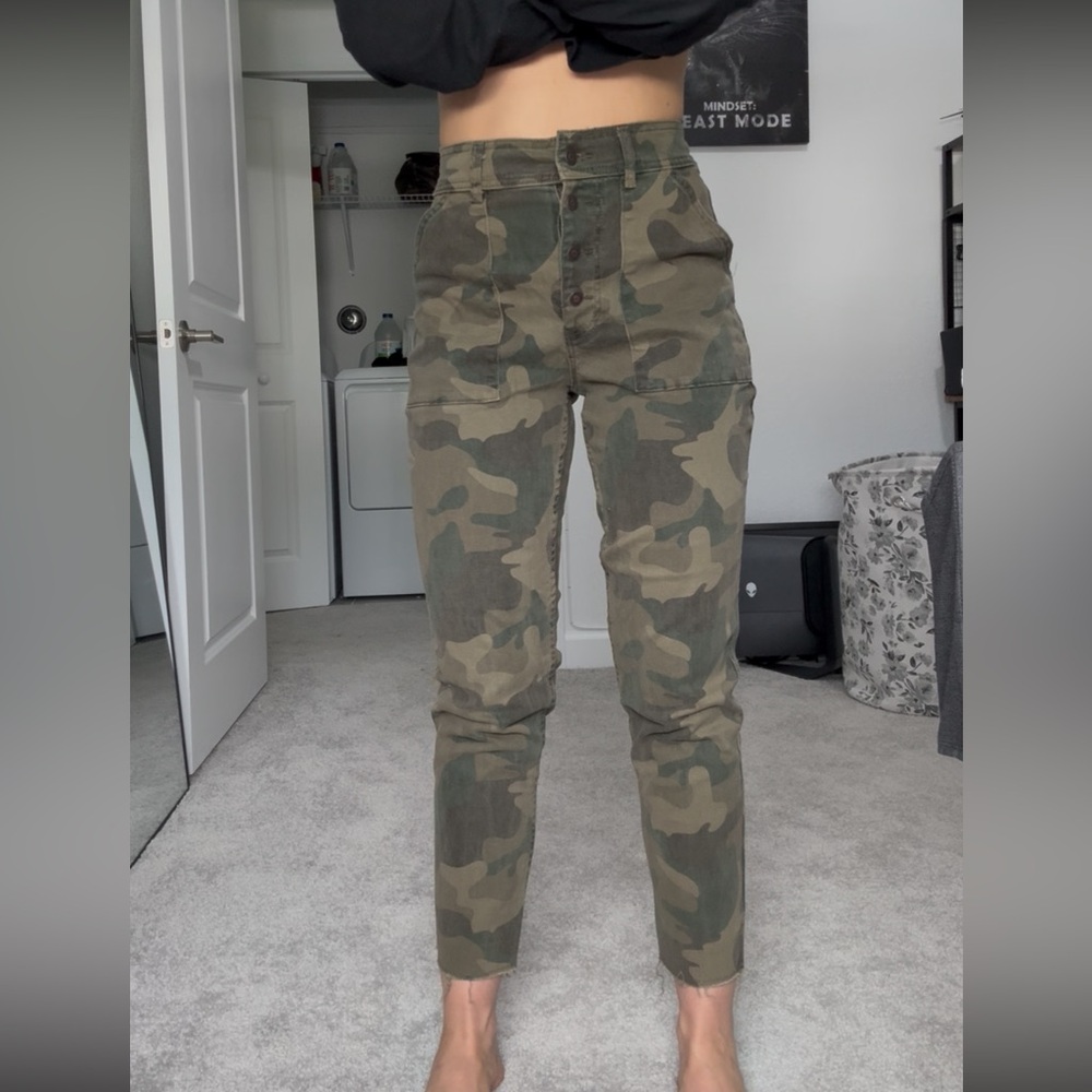 Hollister Green Camo Skinny Jeans
